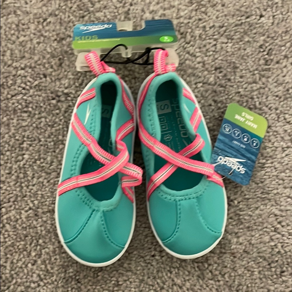 Speedo Kids Aqua Shoes - Teal and Pink